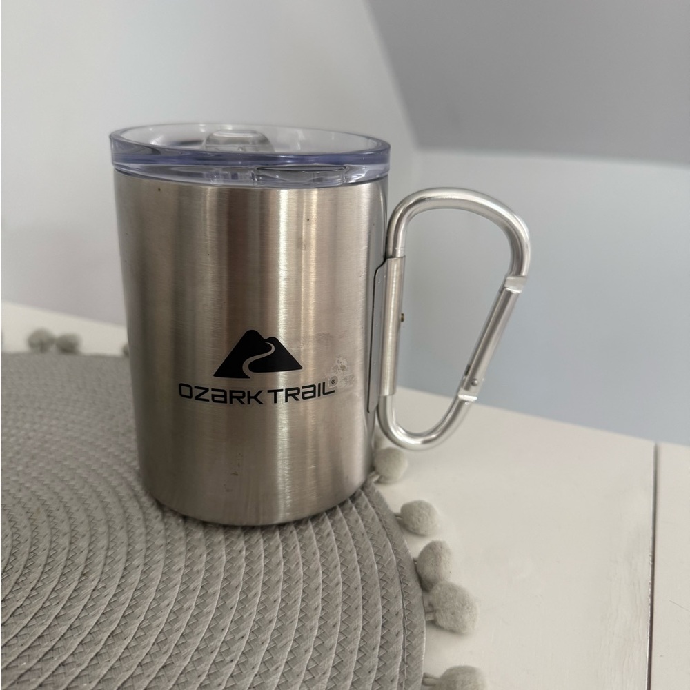 Ozark Trail Silver Mug with Carabiner Handle